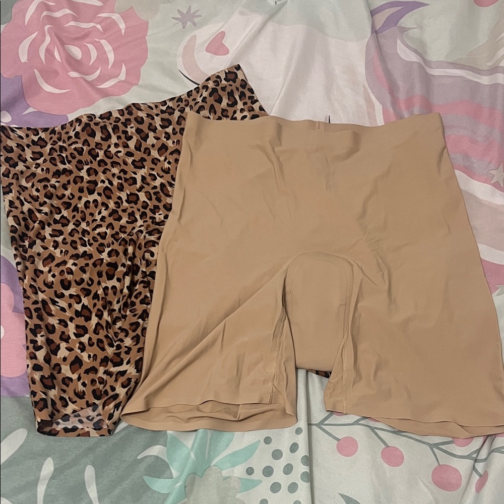 Knix Leopard Print and Tan Leakproof Thigh Savers